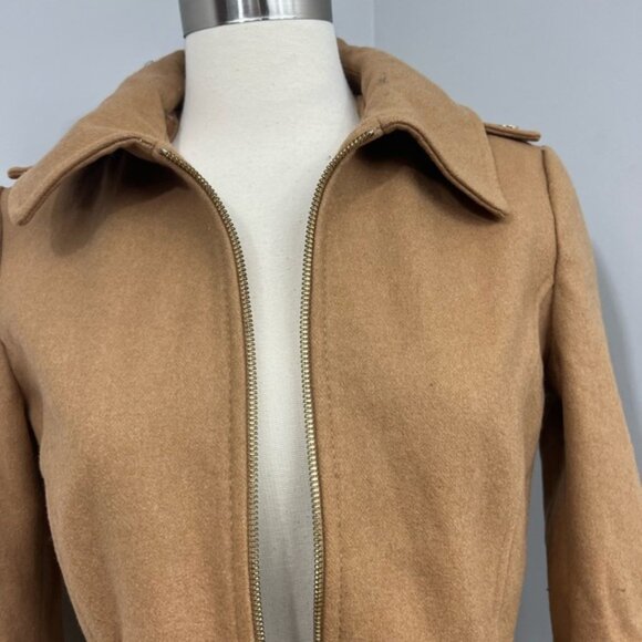 Michael Kors Tan Wool Pea Coat Jacket - Picture 3 of 16